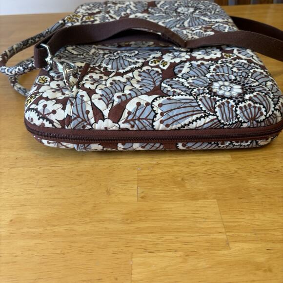 Vera Bradley Laptop Computer Crossbody Bag Hard Sided Slate Blooms - Picture 7 of 16